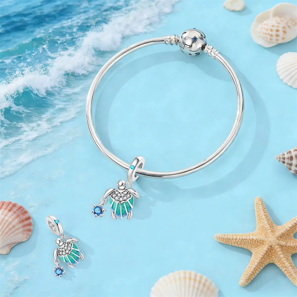 DIY Ocean Series Beaded Pendant Bracelet
