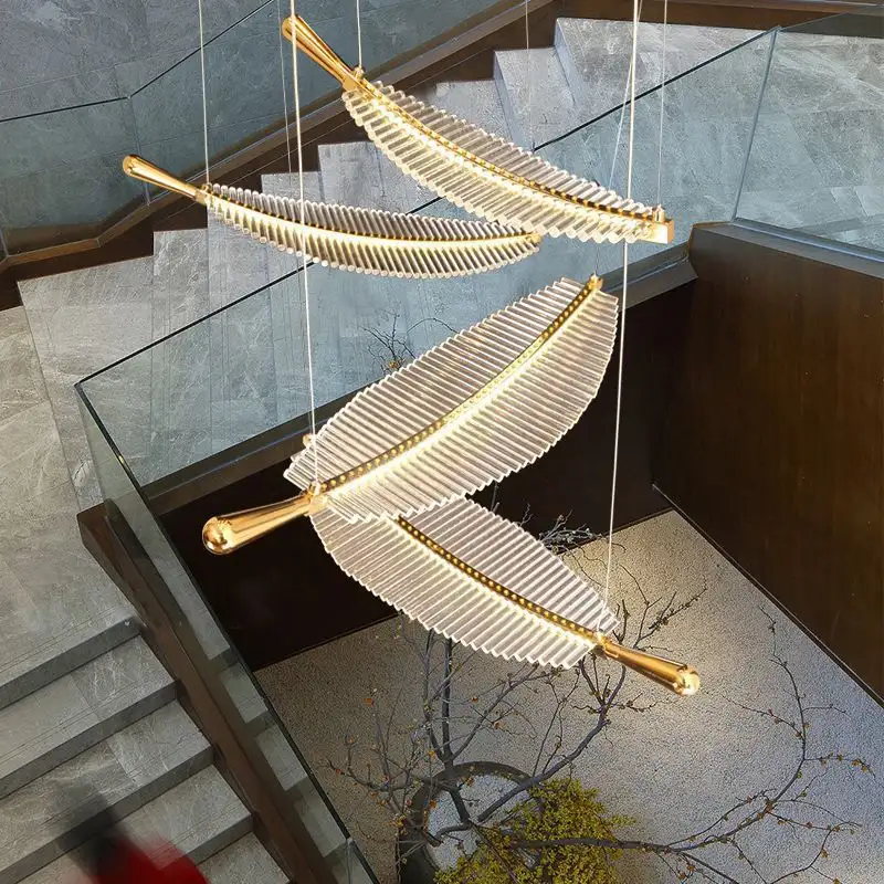 Creative Leaf Art Chandelier For The Hotel Engineering Sales Office