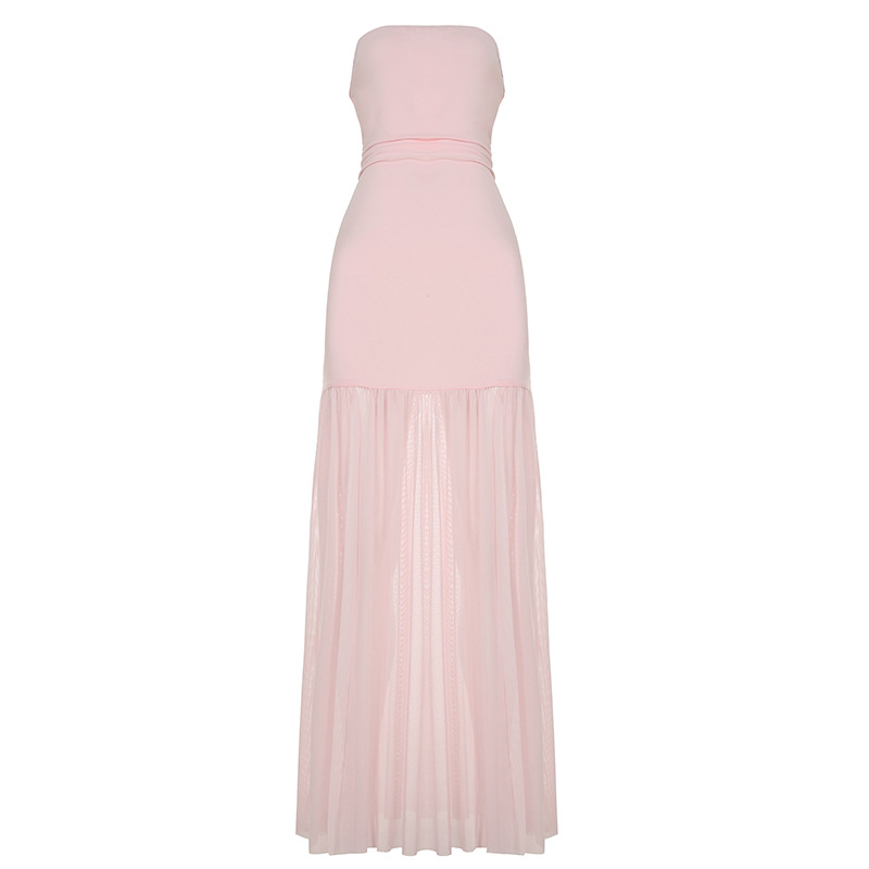 Women's Elegant Mesh Tube Top Dress