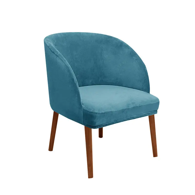 Velvet Modern Semicircular Small Wing Dining Chair Cover