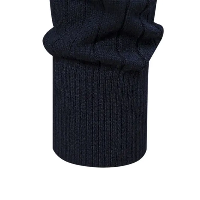 Half-zipper Pullover Sweater Men's Fashion Casual Stand Collar Long-sleeved Knitted Tops Fall Winter Clothing