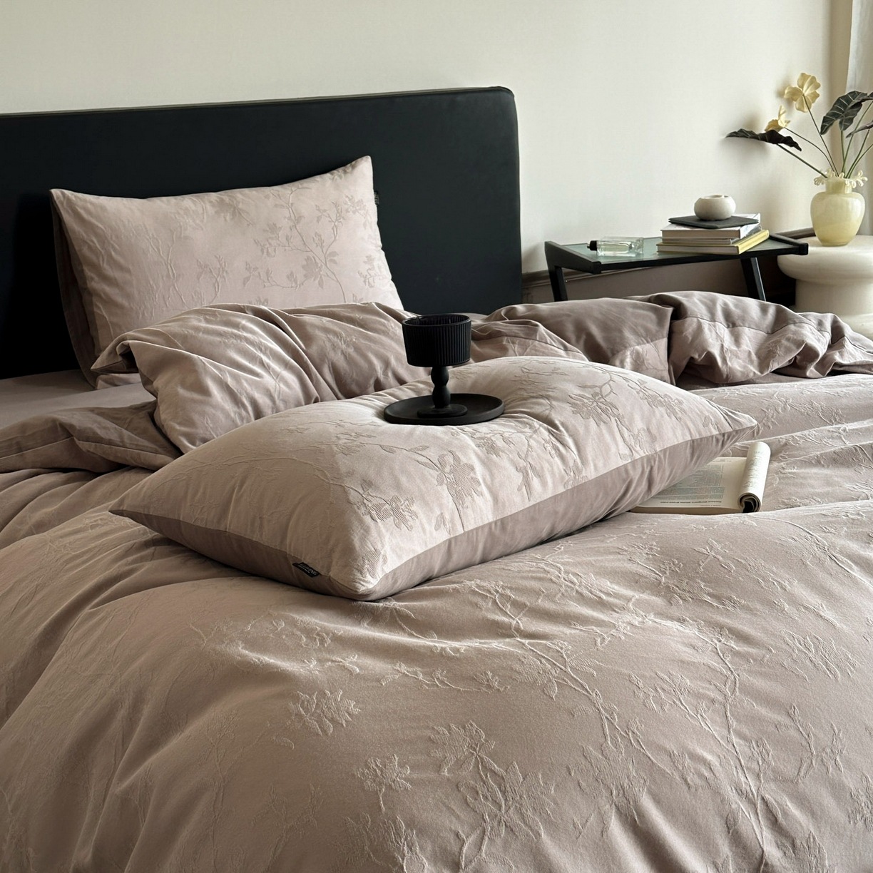 Large Jacquard Four-piece Set Pure Cotton With A Touch Of Light Luxuryduvet Cover And Bed Sheets