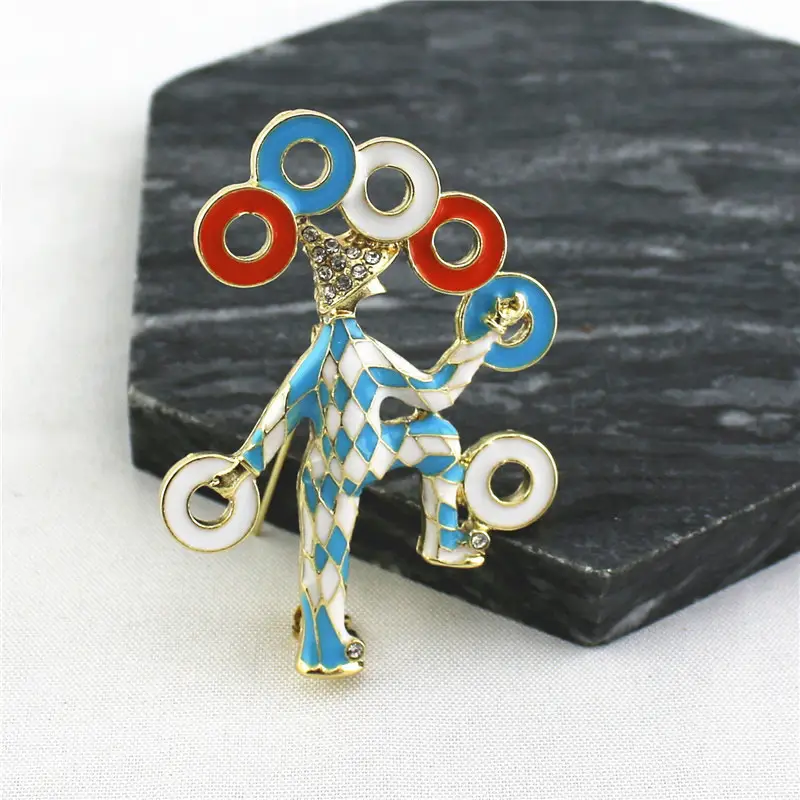 Creative Circus Clown Balloon Moon Brooch