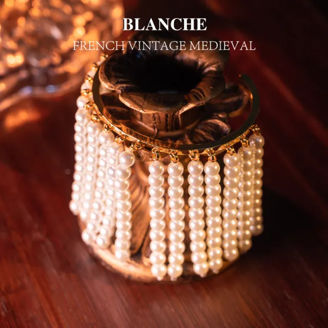 Glass Pearl Grace Retro Elegant Tassel Bracelet Gold - Shop at LoveMi