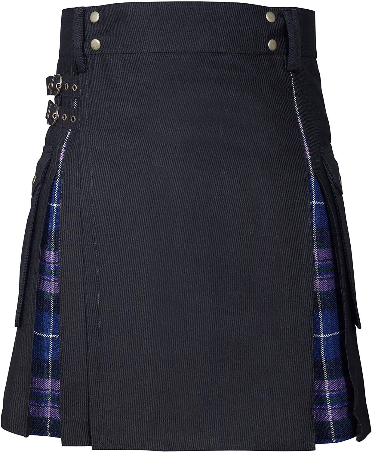 Title 6, Mens Scottish Plaid Contrast Pleated Skirt – S...