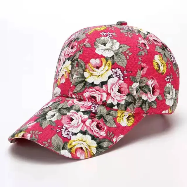 Women's Fashion Casual Floral Baseball Hat Rose Red - Shop at LoveMi