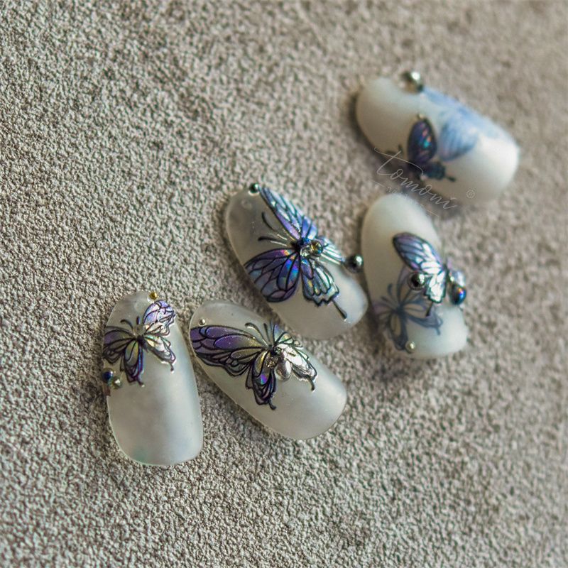 Colorful Butterfly Graceful Relief Laser 5d Three-dimensional Adhesive Waterproof Nail Sticker 4