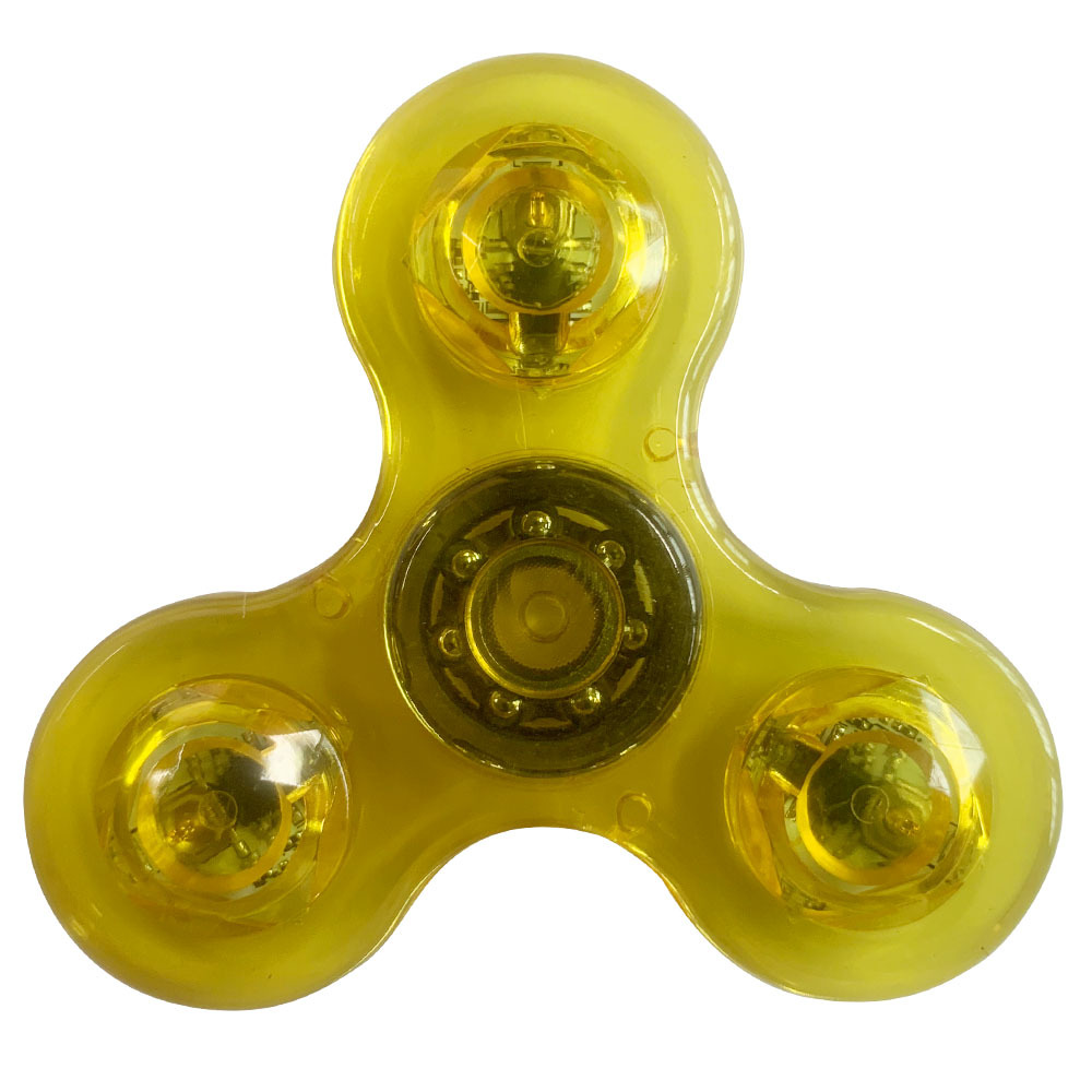 Rotating fingertip gyroscope glowing plastic (transparent