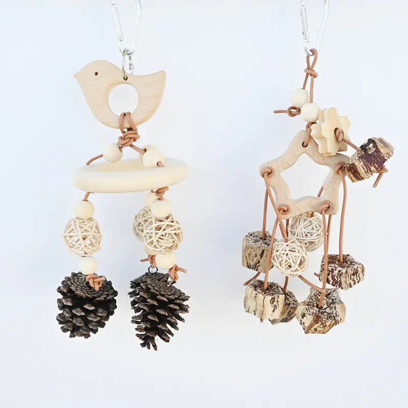 Parrot Bird Toy Wooden Nature Fruit Molar