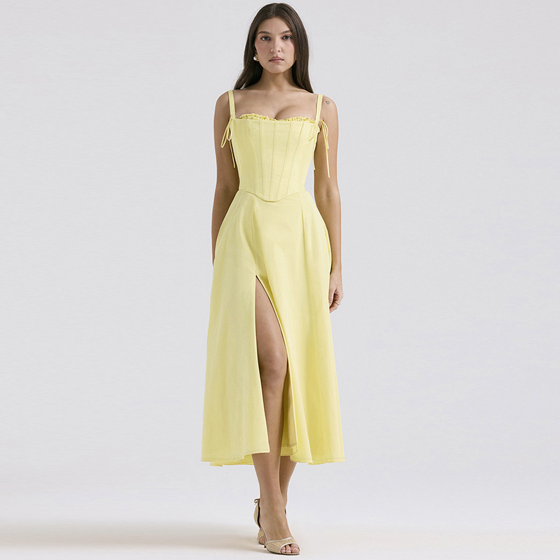 Fashion Temperament Split Sling Dress Women