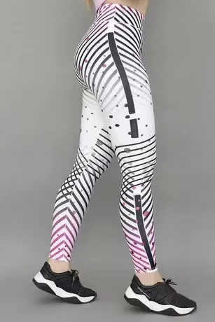Slim fit Printed Trousers Yoga Pants Black And White - Shop at LoveMi