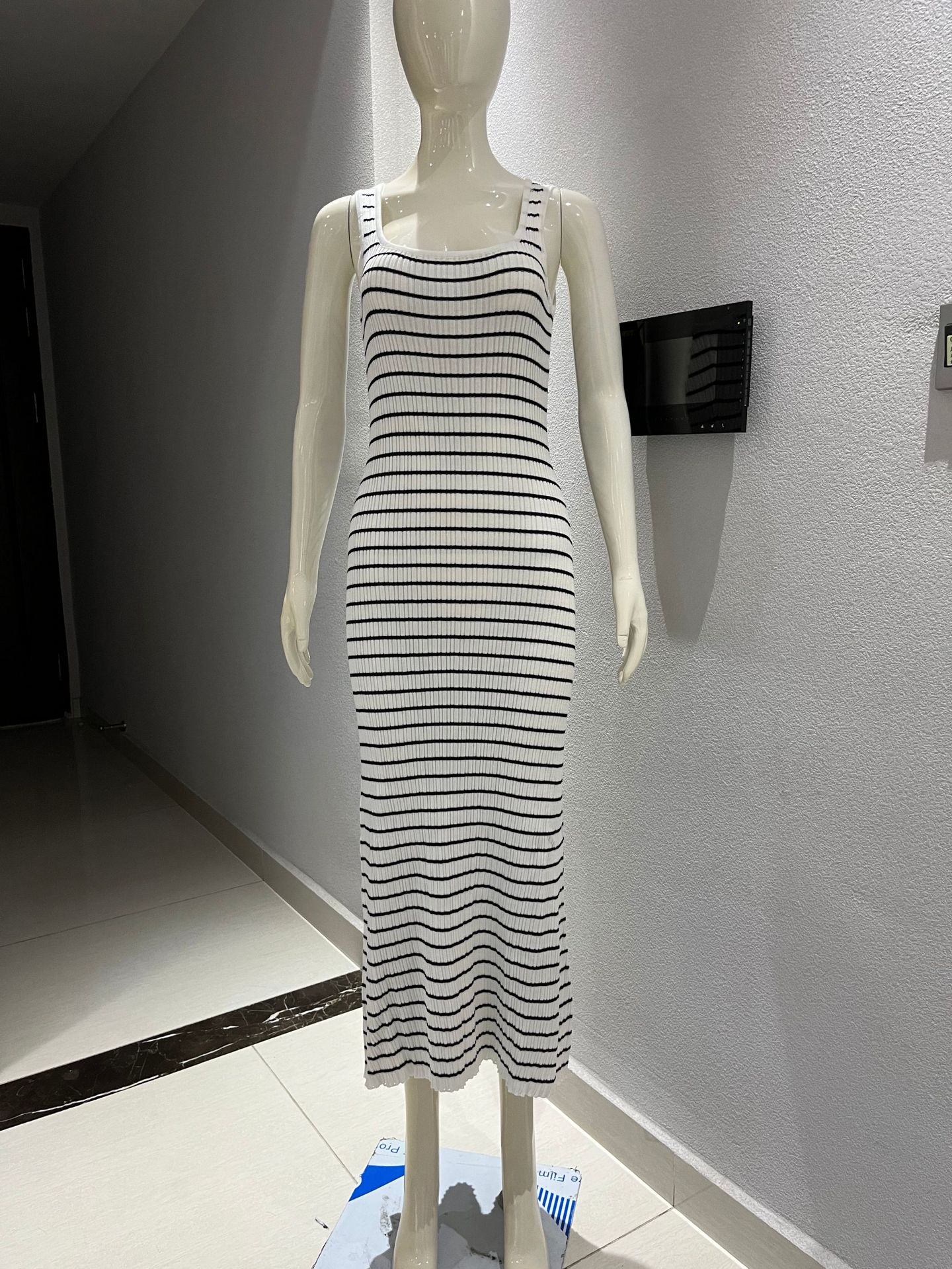 Striped Vest Long Dress Summer Womens