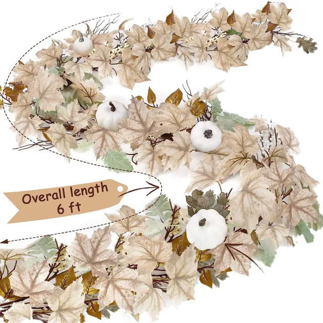 Autumn White Maple Leaf 1.8m Rattan Maple Leaf - Shop at LoveMi