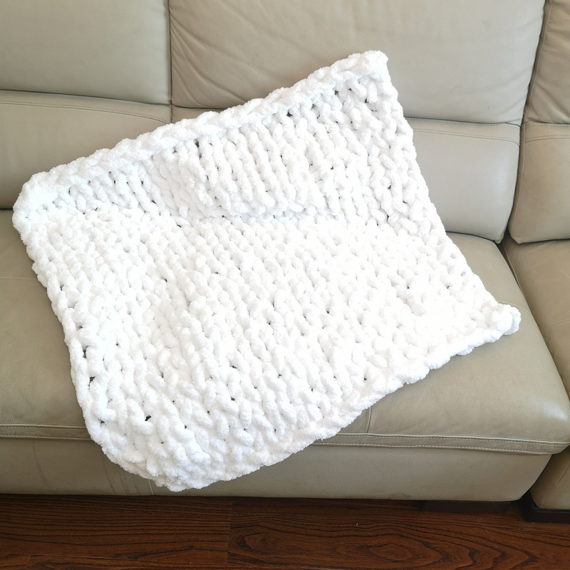 Chenille Knitted Handmade Throw Blanket