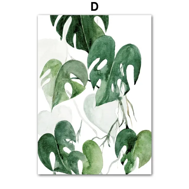 Green Watercolor Plant Leaf Monstera Poster Decorative Art Print - Shop at LoveMi