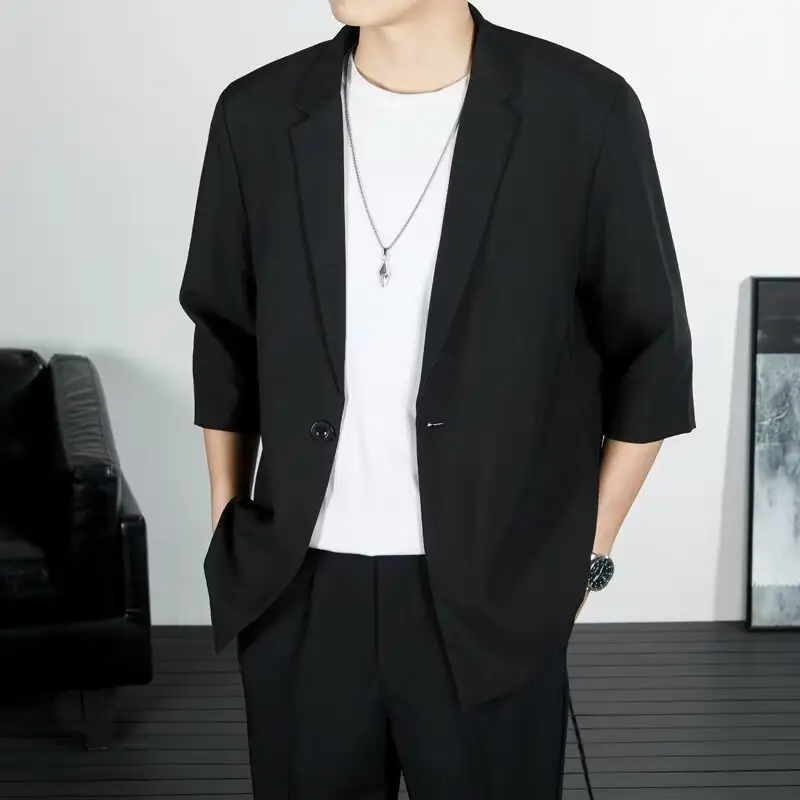 Five Quarter Sleeve Petite Blazer Hong Kong Style Trendy Brand Single Breasted Coat