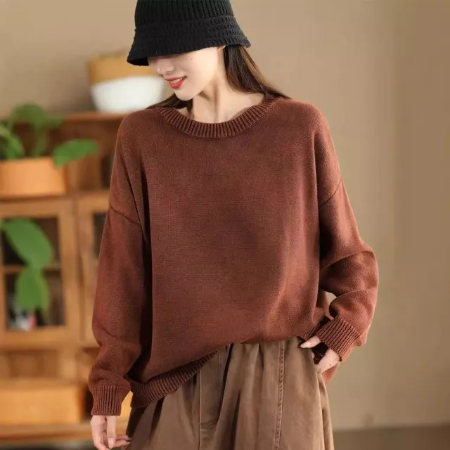 Retro Heavy Industry Fried Cotton Top Caramel Color - Shop at LoveMi