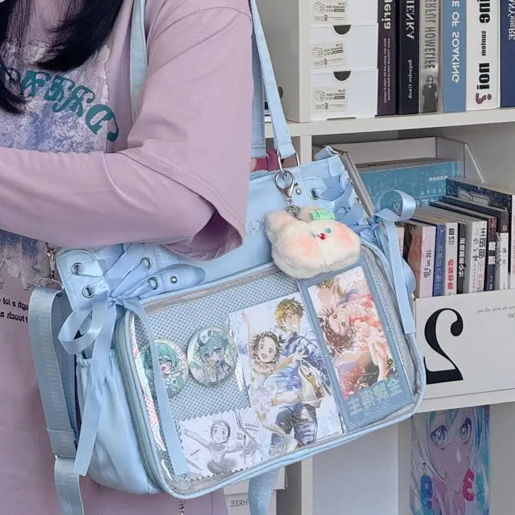 Everyday Ribbon Large-Capacity Anime-Style Crossbody Tote Bag