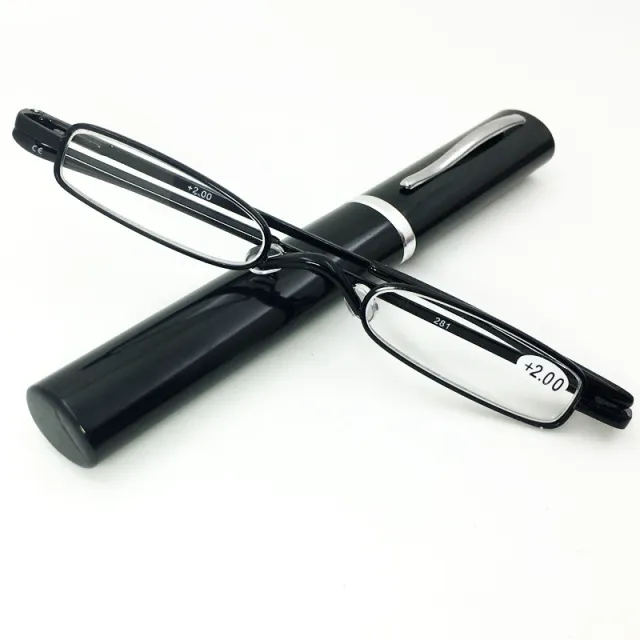 Mini Fashion Presbyopic Glasses Spring Frame Resin Black Tube Black Rack - Shop at LoveMi