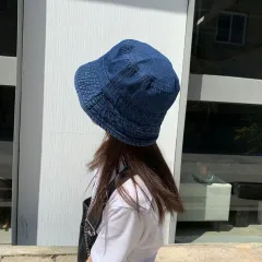 Denim Minimalist Style Jean Fisherman Hat Women - Dark Blue - View 1