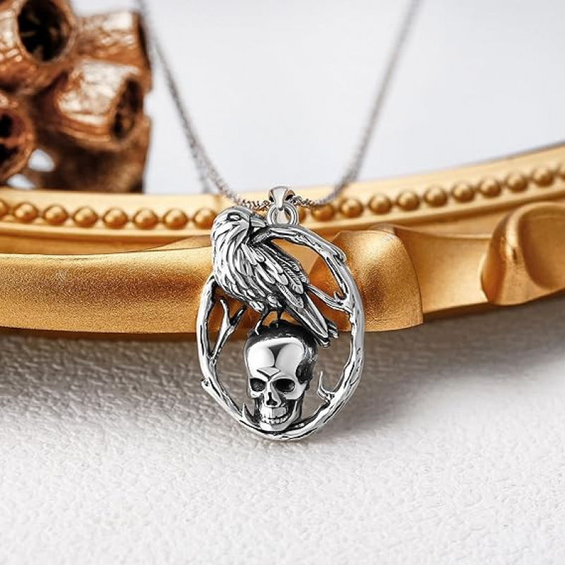 Kreative Retro Halloween Totenkopf Anhänger Halskette - Bild 5 von 5