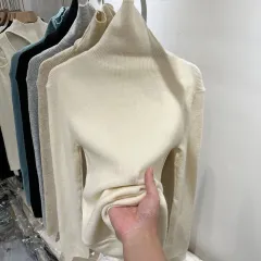 New Fallwinter High-neck Base Sweater With A Cosy Layered Look - Apricot - View 1