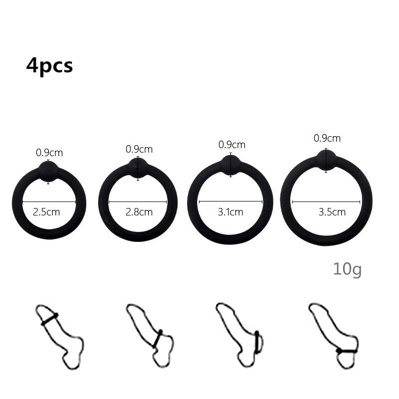 Silicone Cock Ring Four-piece High Tensile Silicone Ring Male Toys 10