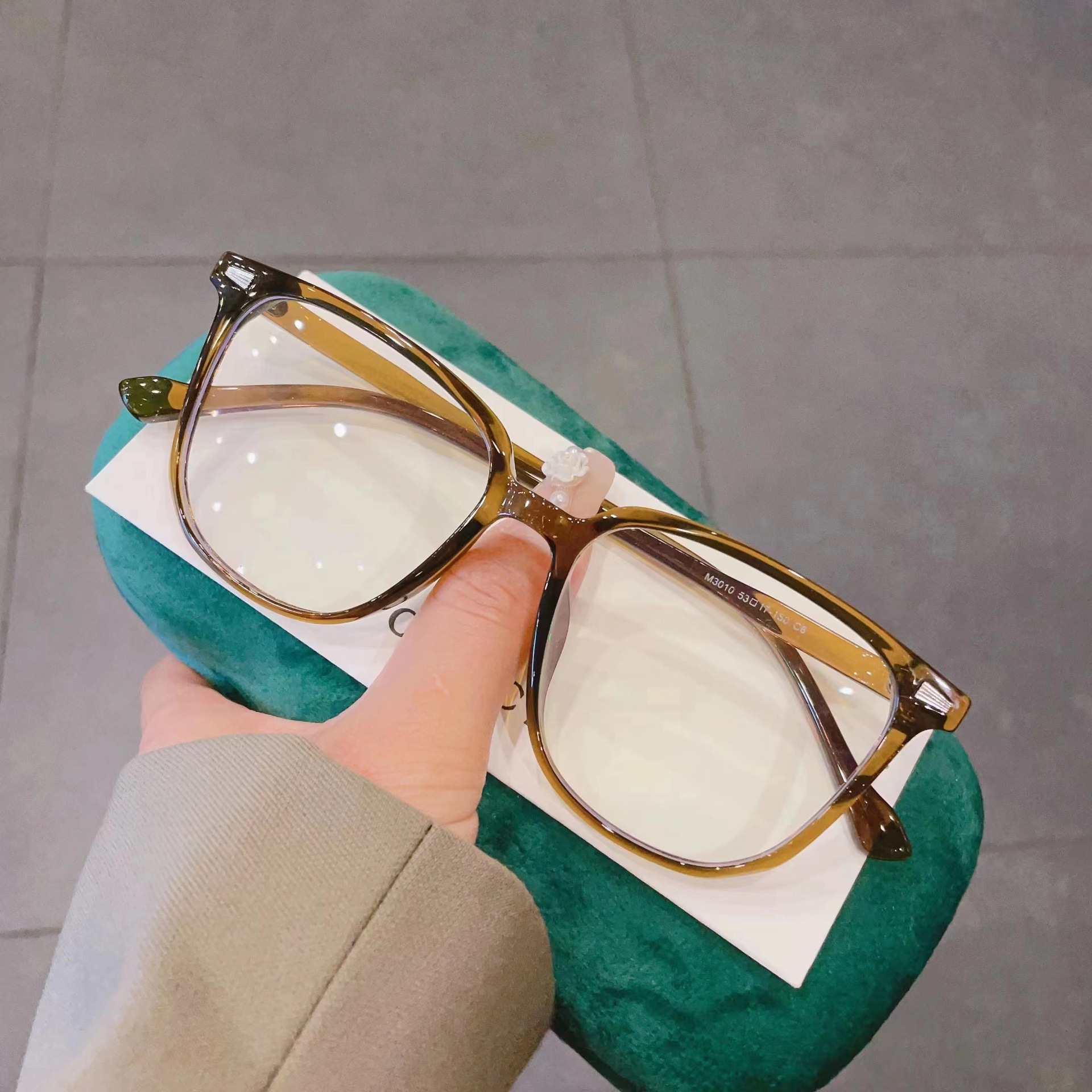 Large Frame Square Plain Anti-Blu-ray Myopia Glasses