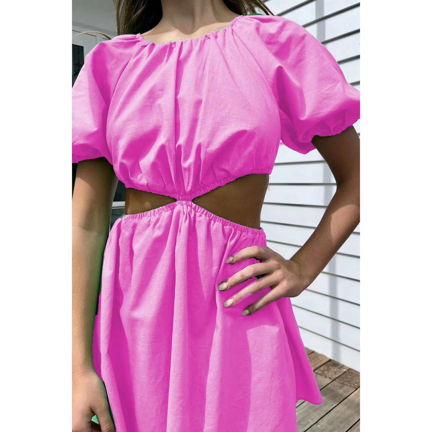 Fresh Women's Clothing Sweetheart Collar A Line Skirt Dress Rose - Shop at LoveMi