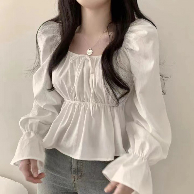 Women's Flounced Flared Sleeve Slimming Shirt