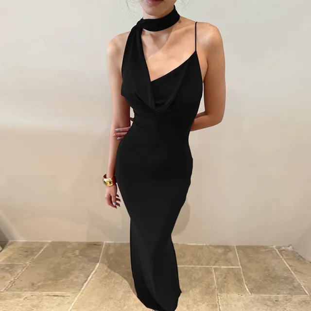 Feminine V neck Slim fit Dress Black - Shop at LoveMi