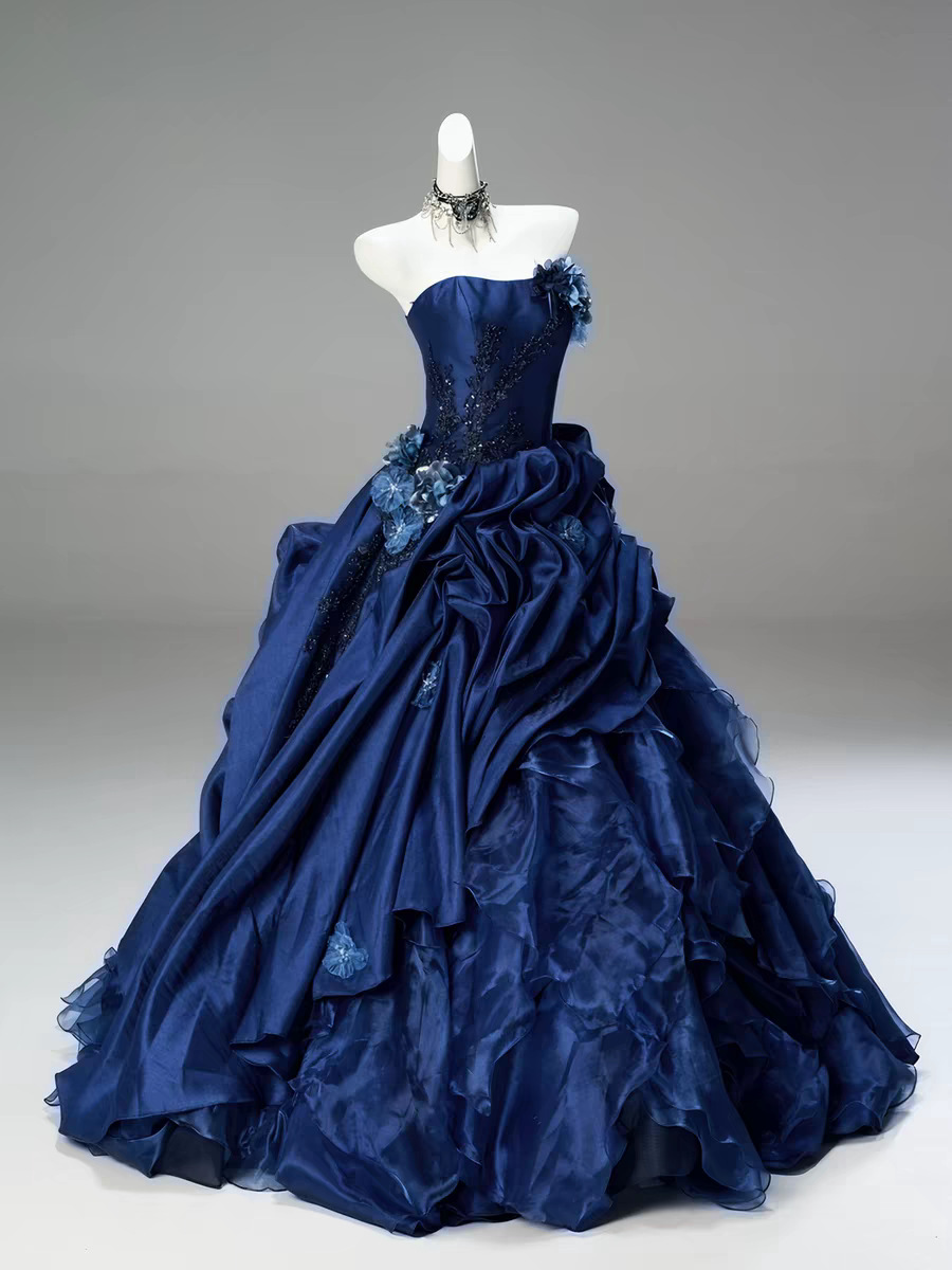 Robe bustier bleue élégante