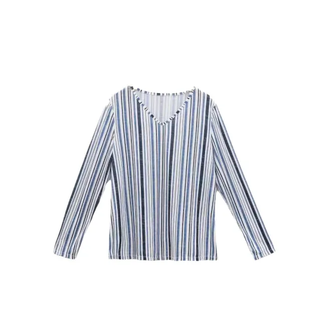 American Round Neck Long Sleeve Women's T shirt Sweet And Spicy Women's Clothing Striped Style L - Shop at LoveMi