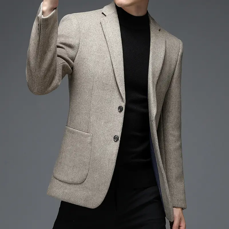 Mens Wool Business-Casual Suit Jacket