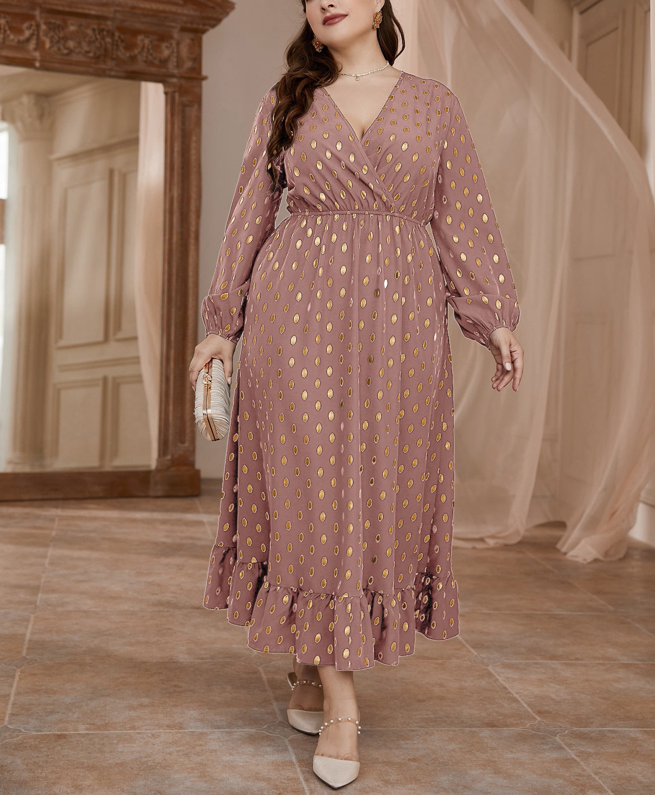 Fashion Elastic Waist Dress For Women Lotus Root Starch 0Xl - Shop at LoveMi