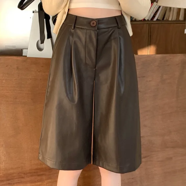 Women's High waisted Loose fit Casual Figure flattering Wide leg Pants Coffee - Shop at LoveMi