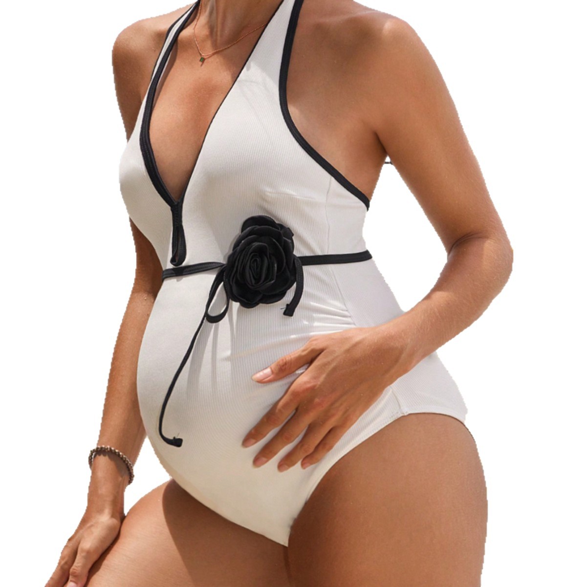 Maternity Sexy Floral Figure-flattering One-piece Swimsuit