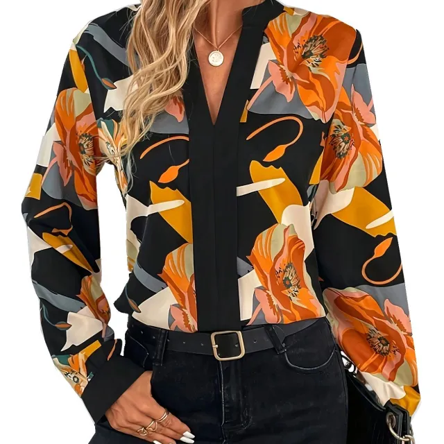Printed Elegant All match Plus Size Shirt For Women Color 5Xl - Shop at LoveMi