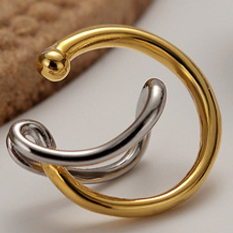 Simple Sterling Silver Geometric Round Line Ear Clip