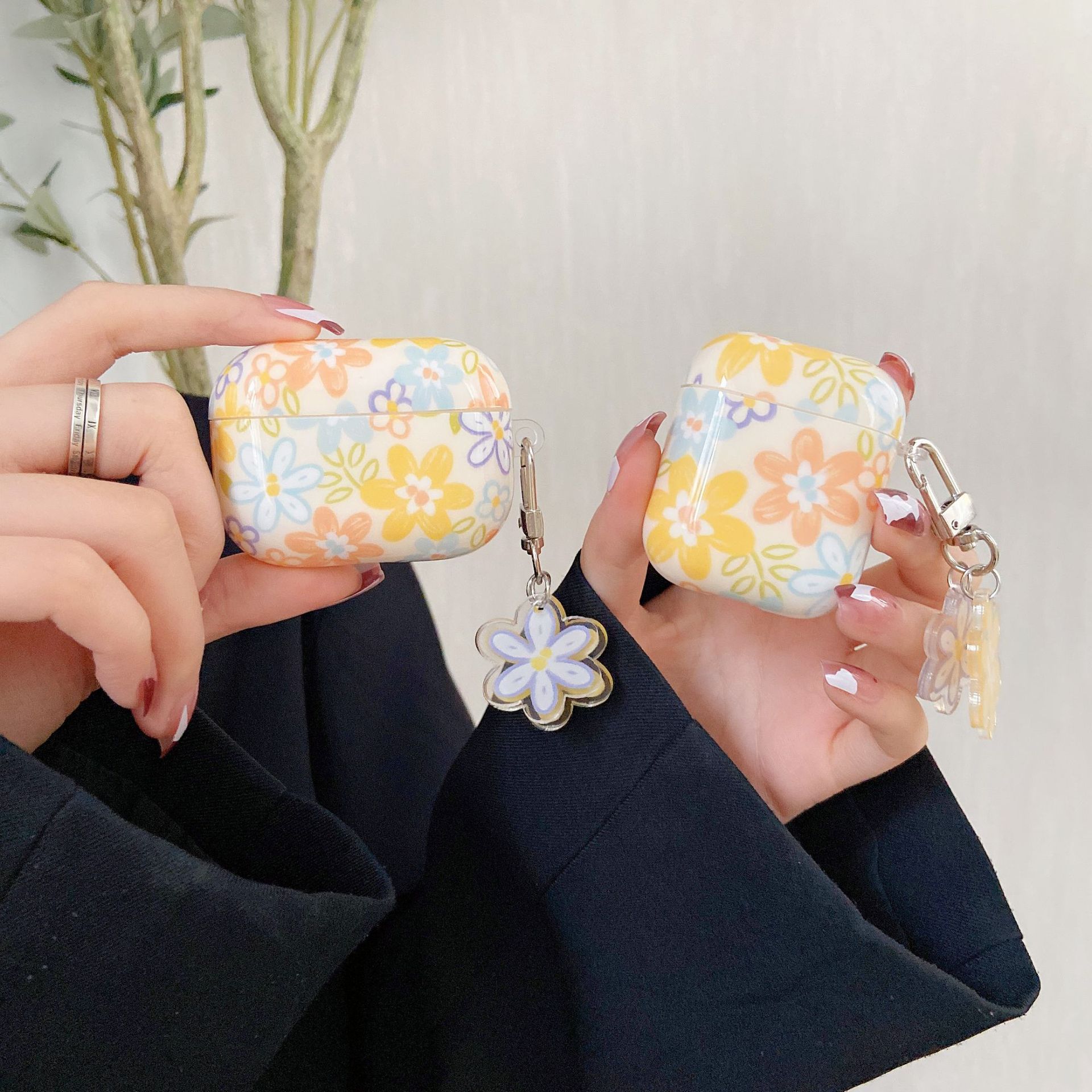 Bluetooth Headset Protective Cover Ins Custard Floral