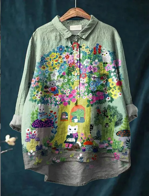 3D Printed Long Sleeve Shirt Animal Print Hawaiian Pullover - 158Style-4Xl