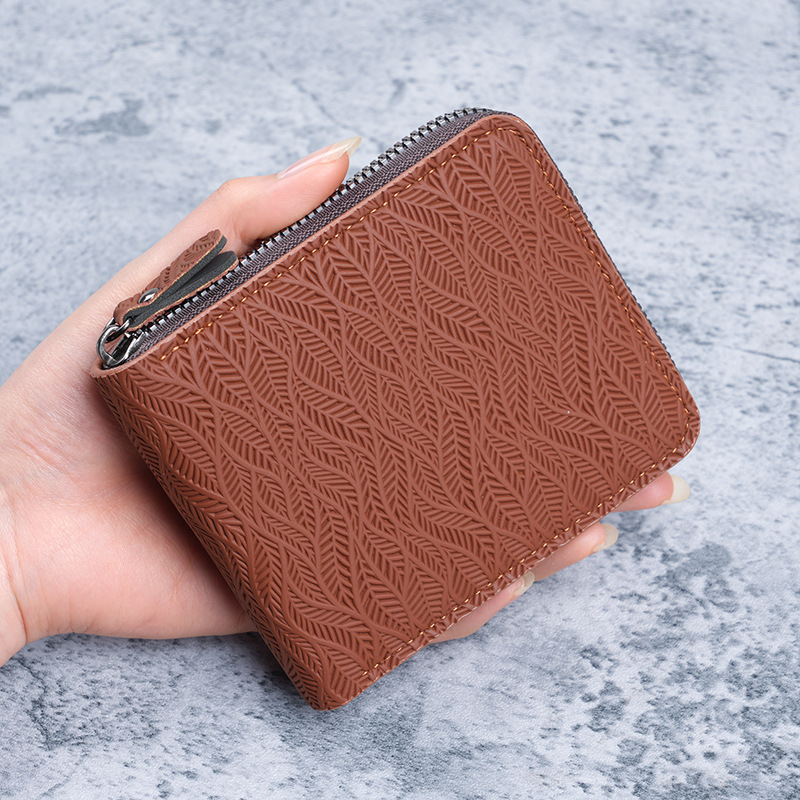 Mens Short Zip-around PU Leather Multi-card Wallet