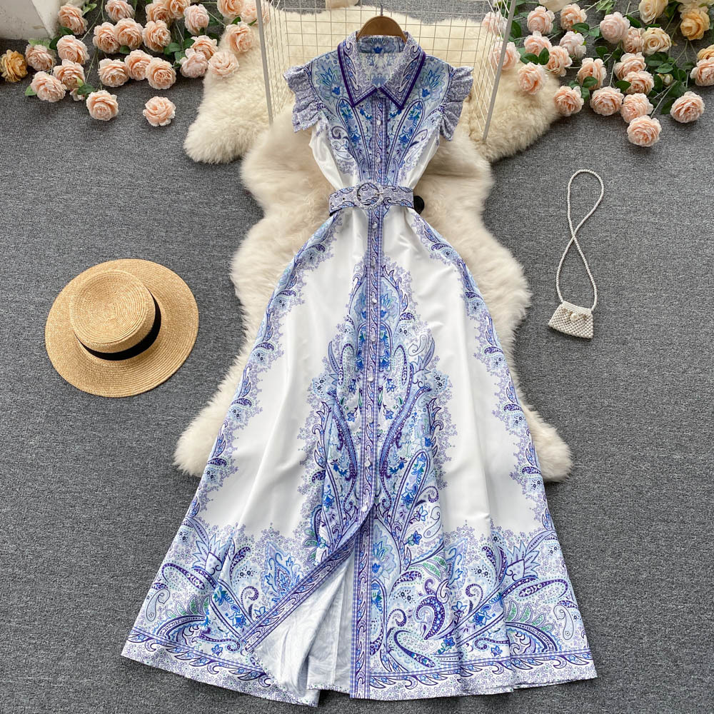 Lace-Up Waist A-Line Dress, picture 9 of 10