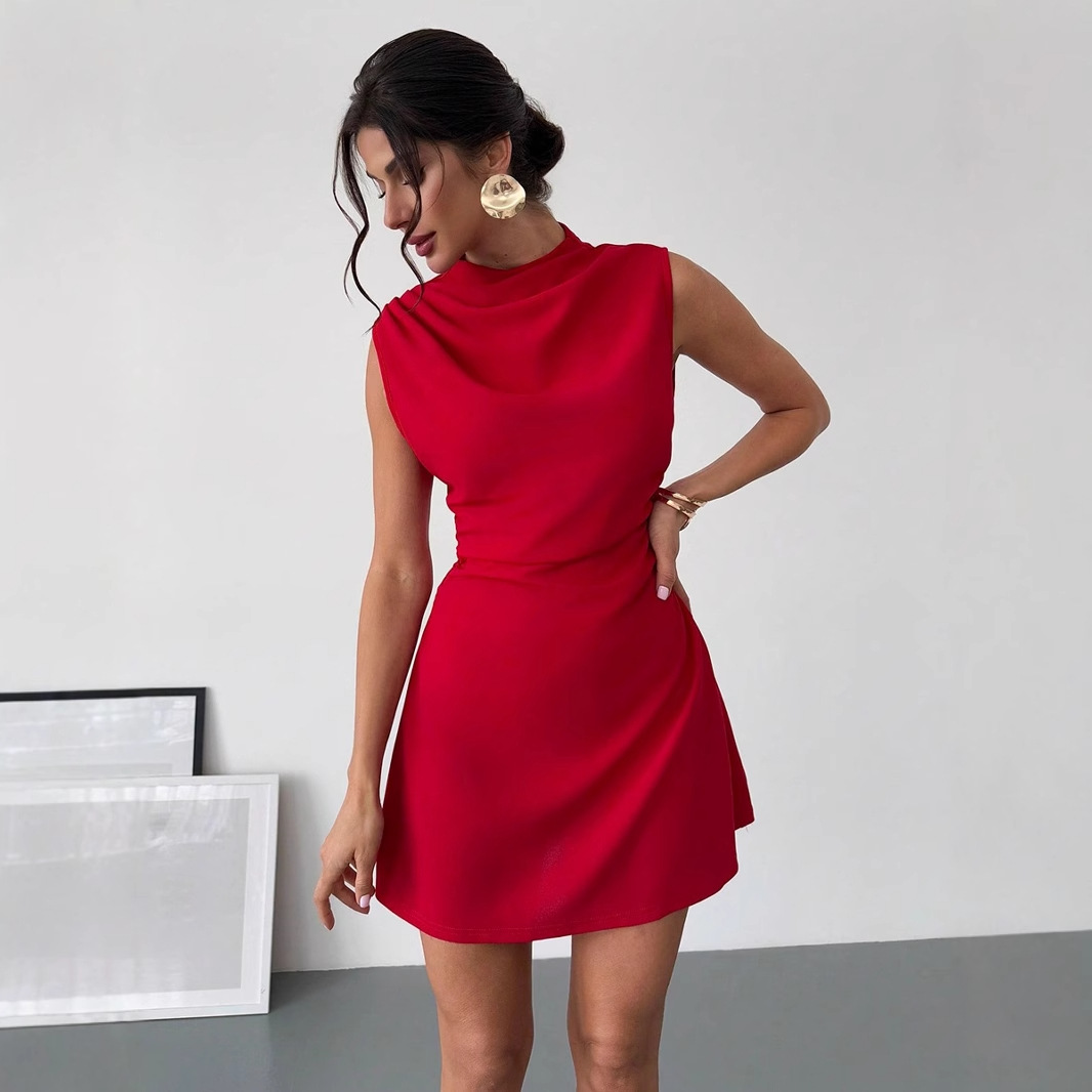 Satin Sophisticated Women's Midi Dress for Homecoming - color option