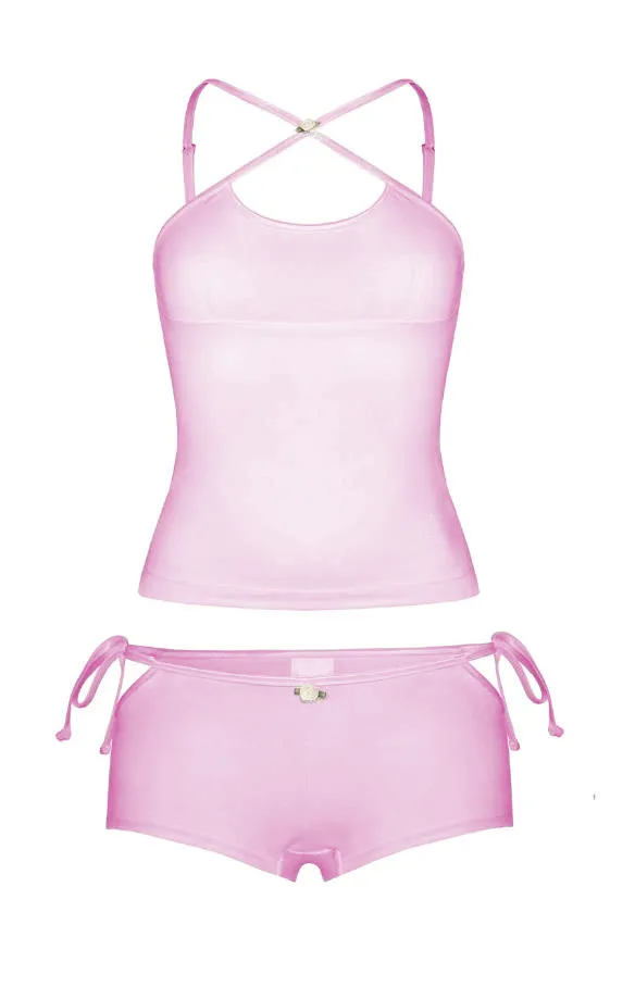 Bow Sexy Casual Sporty Simplicity Overall Dress Set Pink - Shop at LoveMi