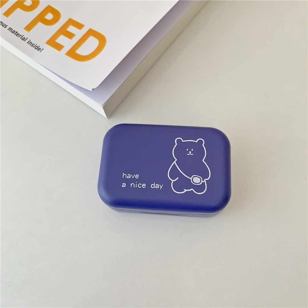 Personalized Backpack Little Bear Cosmetic Contact Lens Dual-Compartment Case 9