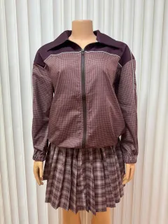 Lapel Zipper Cardigan Long-sleeved Top Sexy Skirt Two-piece Set - Picture Color-S - View 1