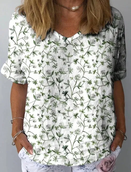 Women's Personality Printed Crew Neck Top Style 5 5Xl - Shop at LoveMi