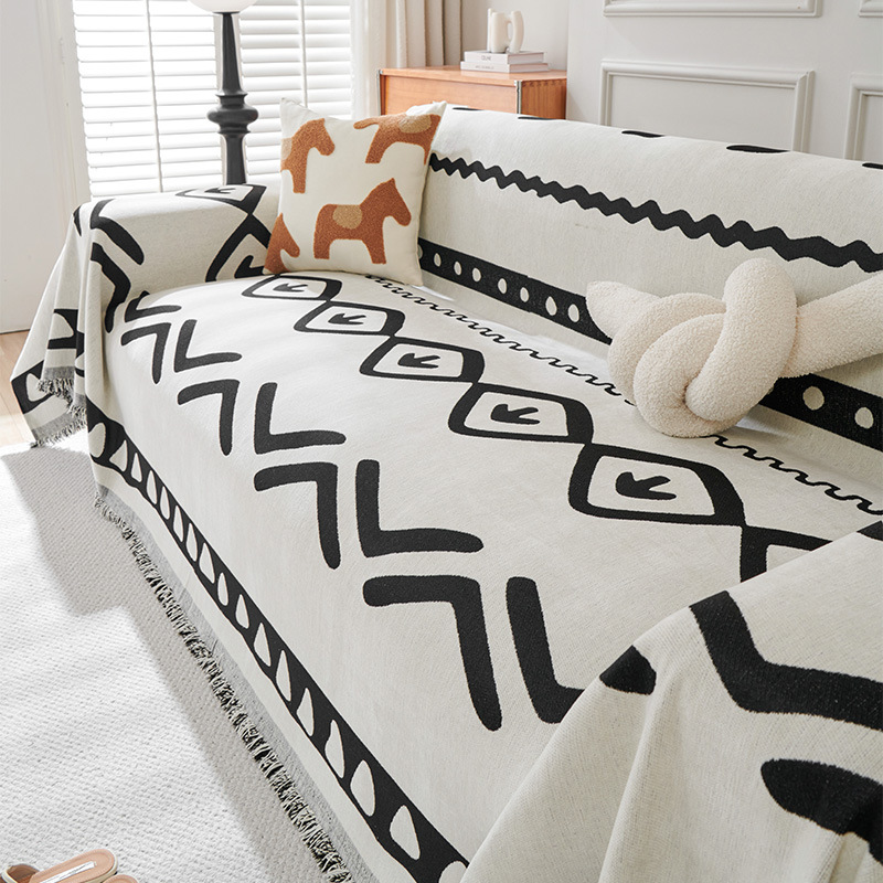 Bohemian-style Sofa Towel, All-season Chenille Non-slip Sofa Cover