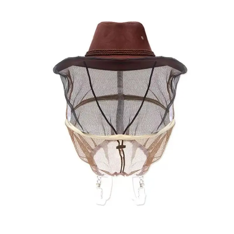 Thickened Red Buckle Western Denim Bee Hat Supplies Camouflage Black Mesh Fishing